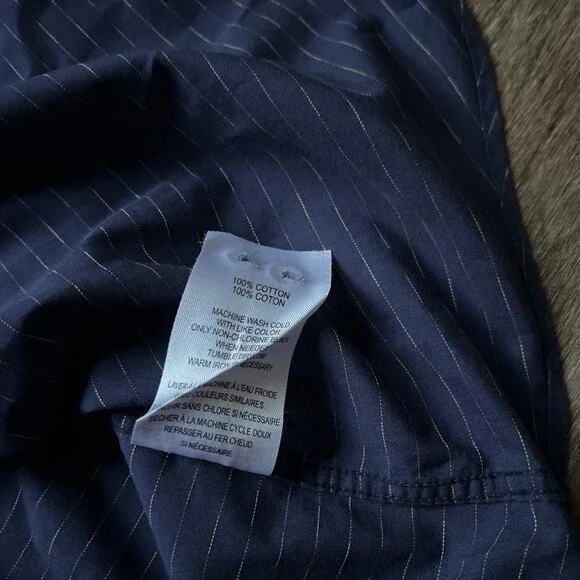Ben Sherman NWOT Blue Stripe Short Sleeve Button Up Size XL 100 Cotton - Picture 9 of 16